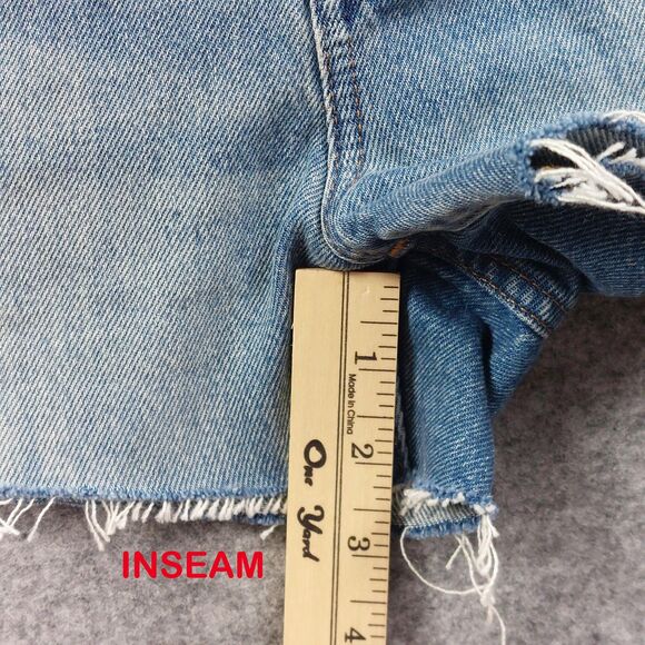 Madewell Denim Shorts Womens 24 Distressed Med Rise Raw Hem Relaxed Fair Trade - Picture 6 of 12